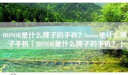 HONOR是什么牌子的手机？honor是什么牌子手机「HONOR是什么牌子的手机？」