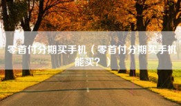 零首付分期买手机（零首付分期买手机能买？）