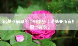 诺基亚最早的手机型号（诺基亚所有机型一览表）