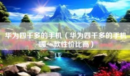 华为四千多的手机（华为四千多的手机哪一款性价比高）