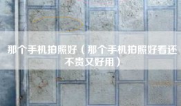 那个手机拍照好（那个手机拍照好看还不贵又好用）