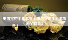 电信宽带手机套餐（电信宽带手机套餐哪个划算）
