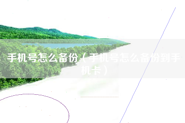 手机号怎么备份（手机号怎么备份到手机卡）