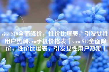 vivo S19全面降价，性价比爆表，引发女性用户热潮vivo手机价格表「vivo S19全面降价，性价比爆表，引发女性用户热潮」